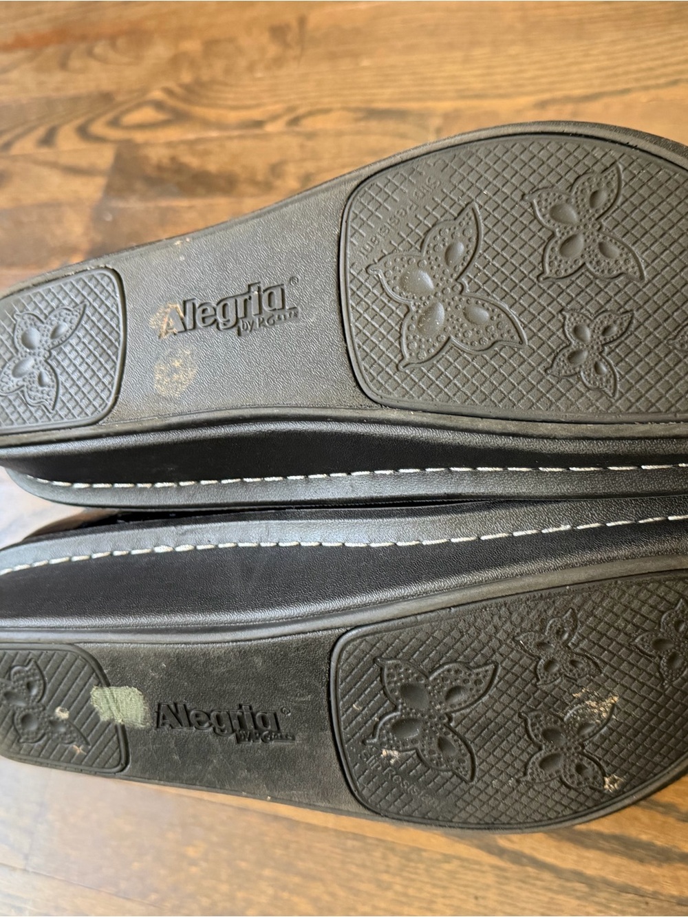 Alegria Black Patent Mary Jane Shoes with Floral Embossing - Picture 5 of 6